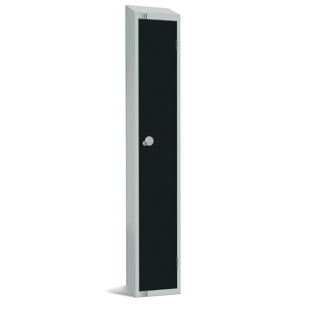 Elite Single Door Padlock Locker with Sloping Top Black - Image 1