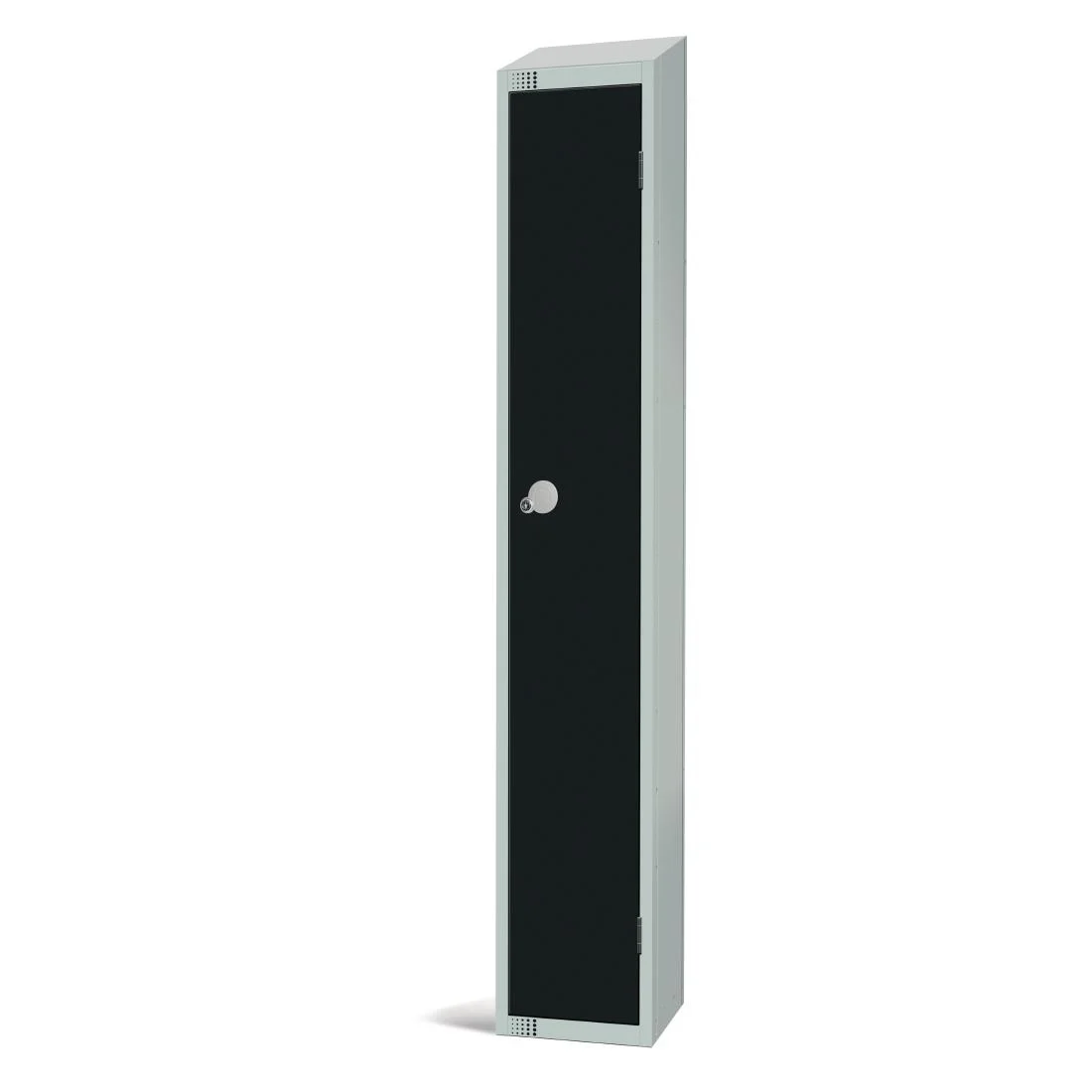 Elite Single Door Padlock Locker with Sloping Top Black - Image 2