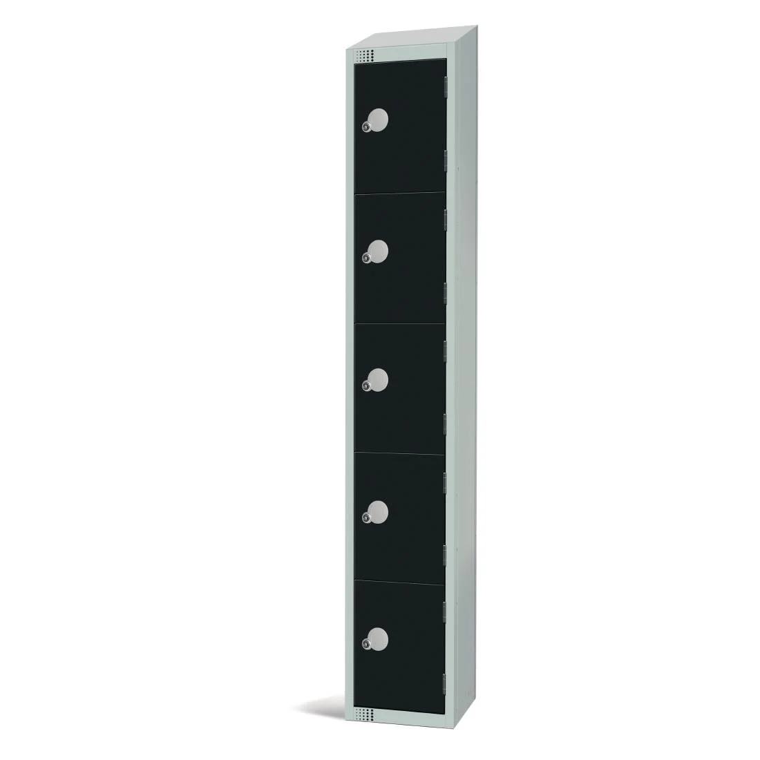 Elite Five Door Coin Return Locker with Sloping Top Black - Image 3