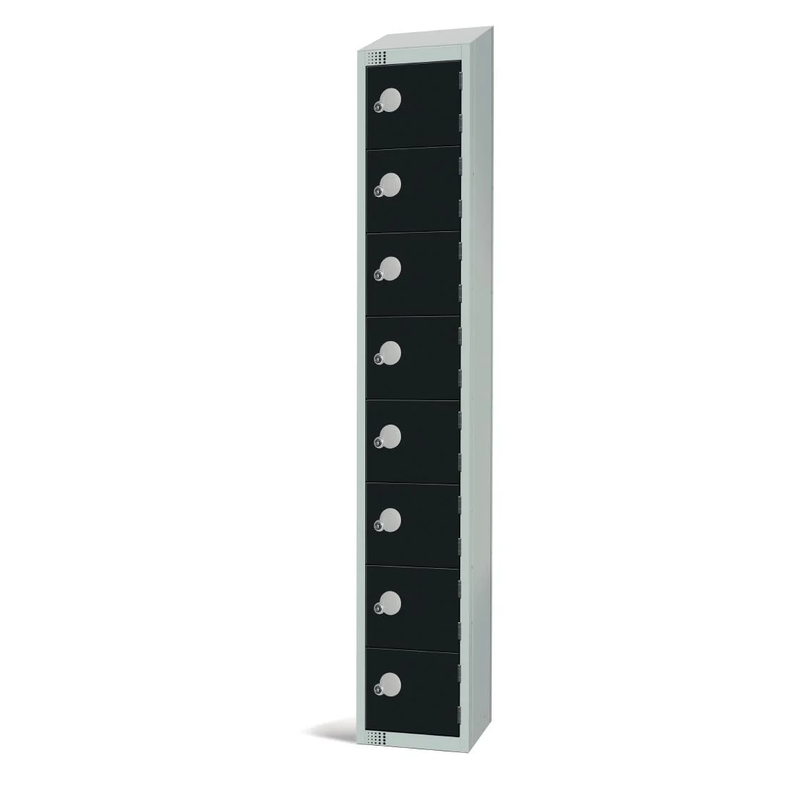 Elite Eight Door Camlock Locker with Sloping Top Black - Image 2