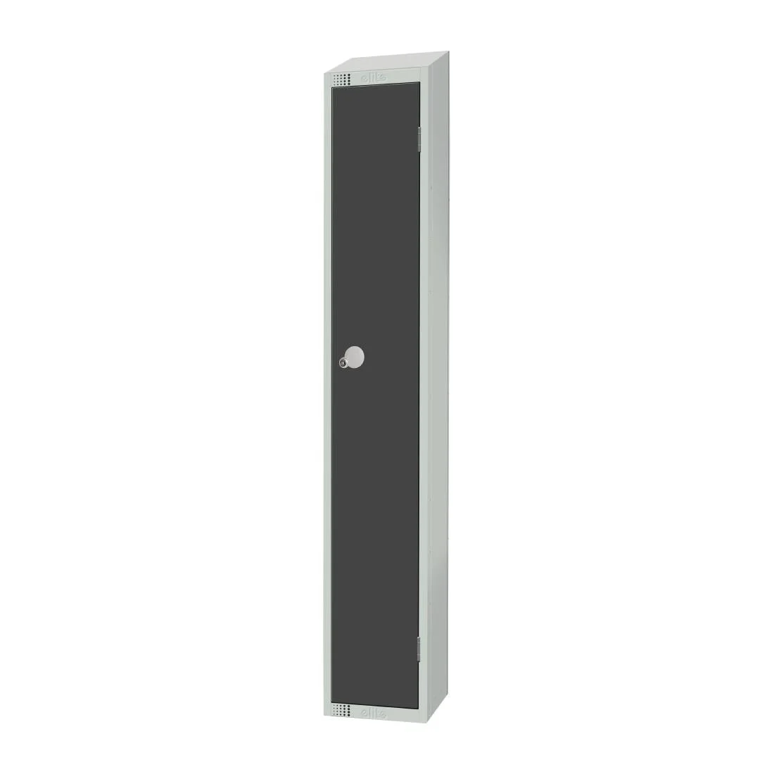 Elite Single Door Camlock Locker Graphite Grey with Sloping Top - Image 2