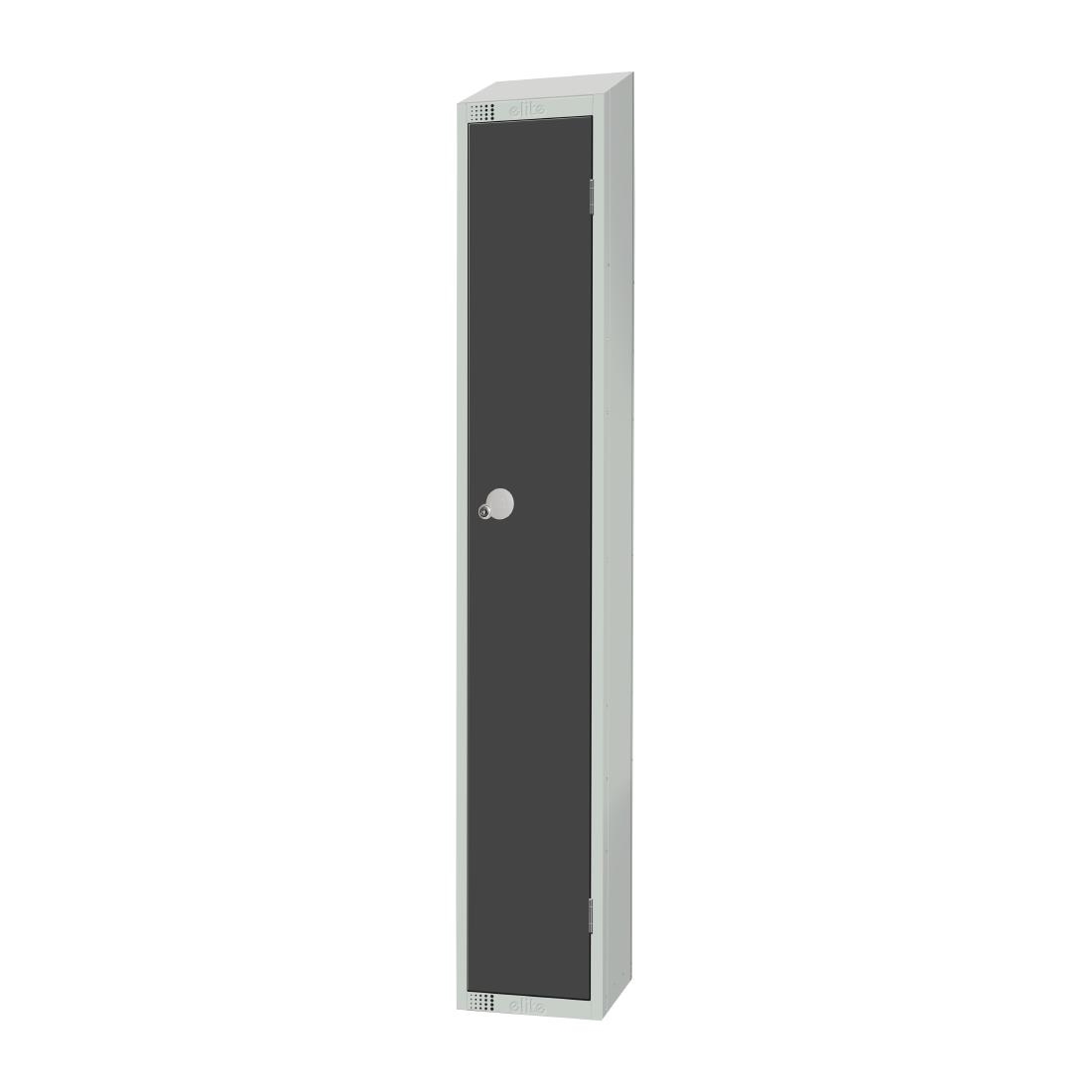 Elite Single Door Camlock Locker Graphite Grey with Sloping Top