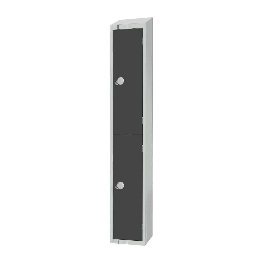 Elite Double Door Coin Return Locker with Sloping Top Graphite Grey - Image 3