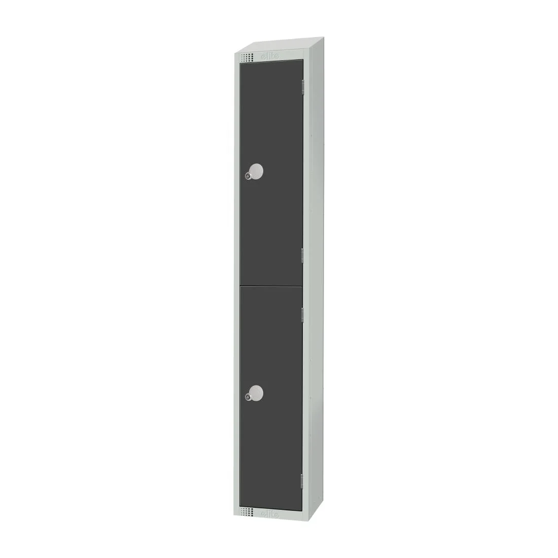 Elite Double Door Padlock Locker Graphite Grey with Sloping Top - Image 2