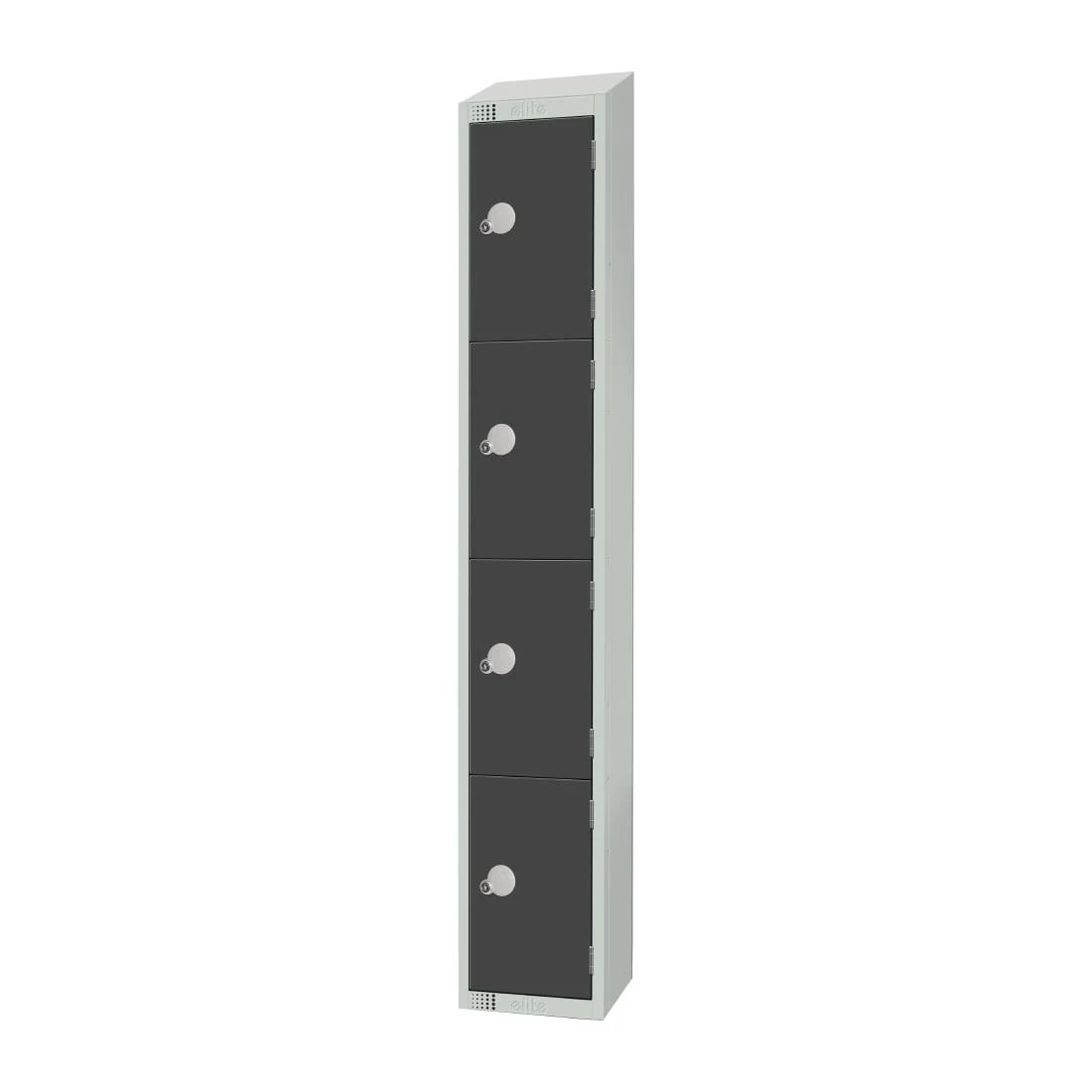 Elite Four Door Coin Return Locker with Sloping Top Graphite Grey - Image 3