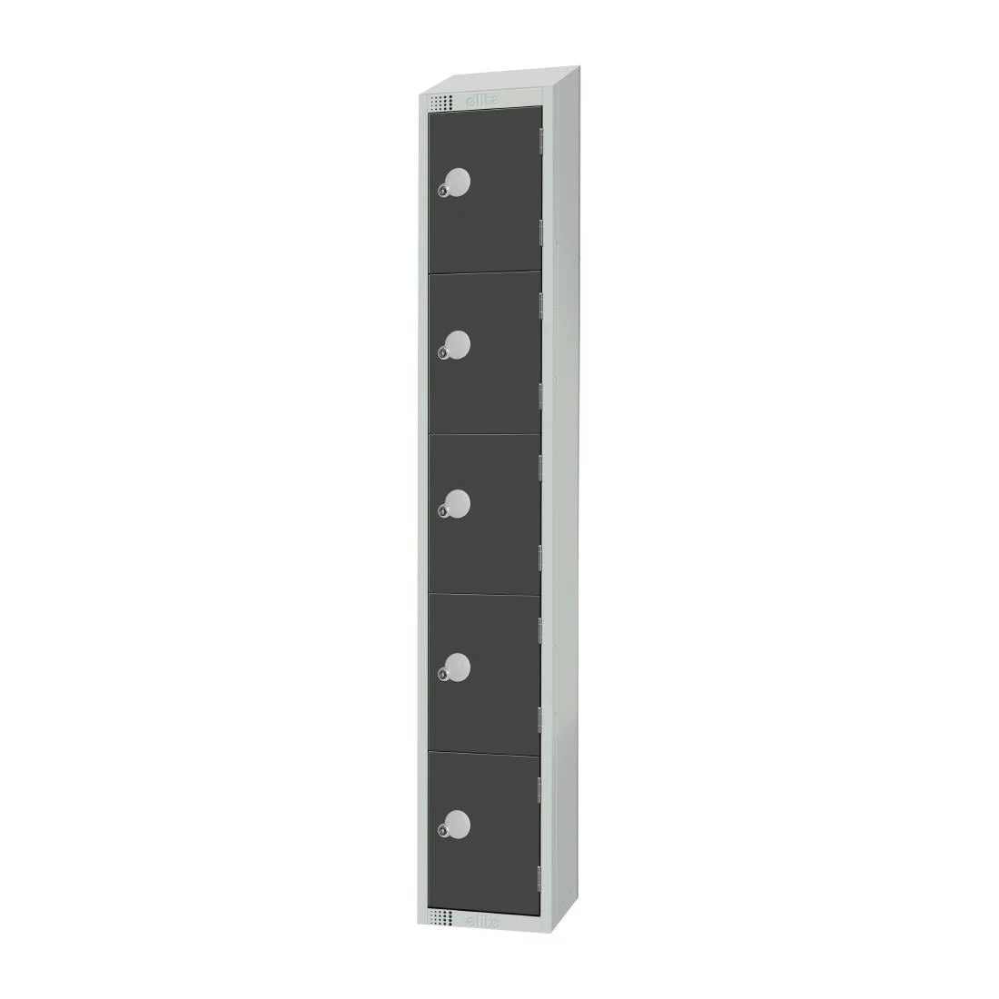 Elite Five Door Camlock Locker with Sloping Top Graphite Grey - Image 2