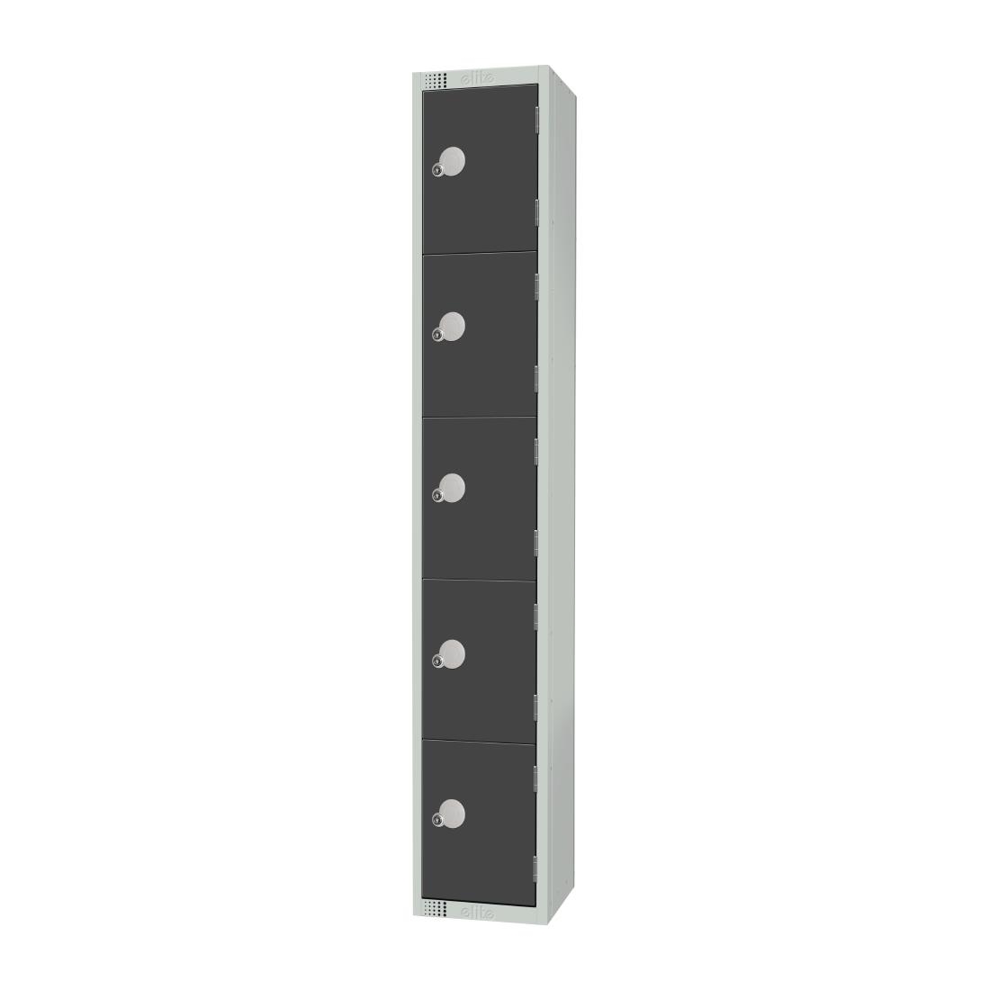 Elite Five Door Padlock Locker Graphite Grey