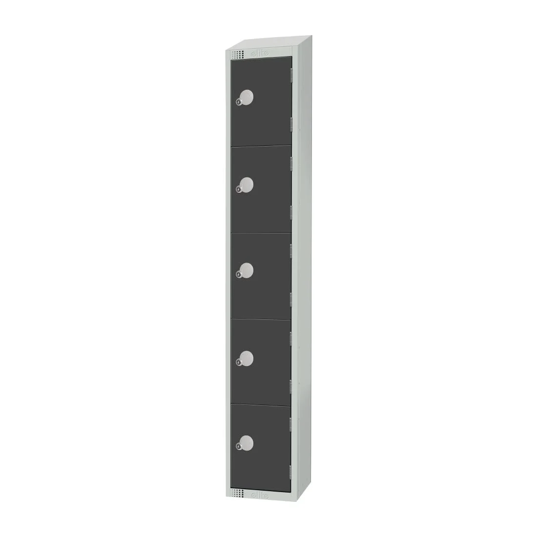 Elite Five Door Padlock Locker Graphite Grey with Sloping Top - Image 2
