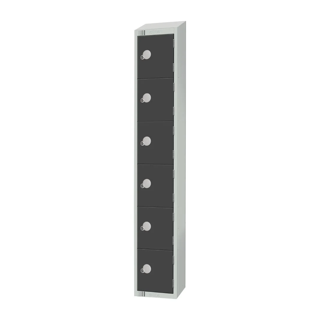 Elite Six Door Padlock Locker with Sloping Top Graphite Grey - Image 2