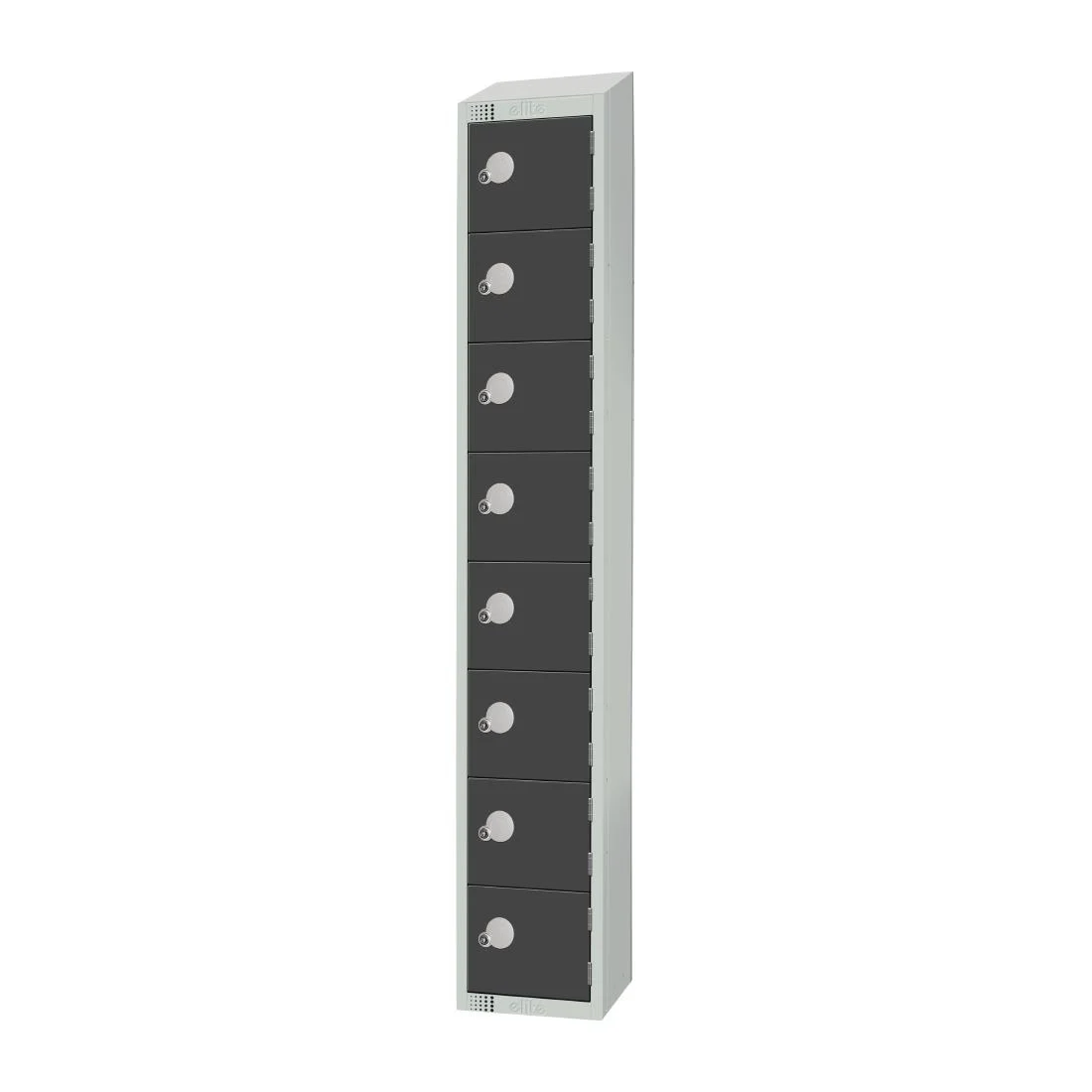 Elite Eight Door Padlock Locker with Sloping Top Graphite Grey - Image 2