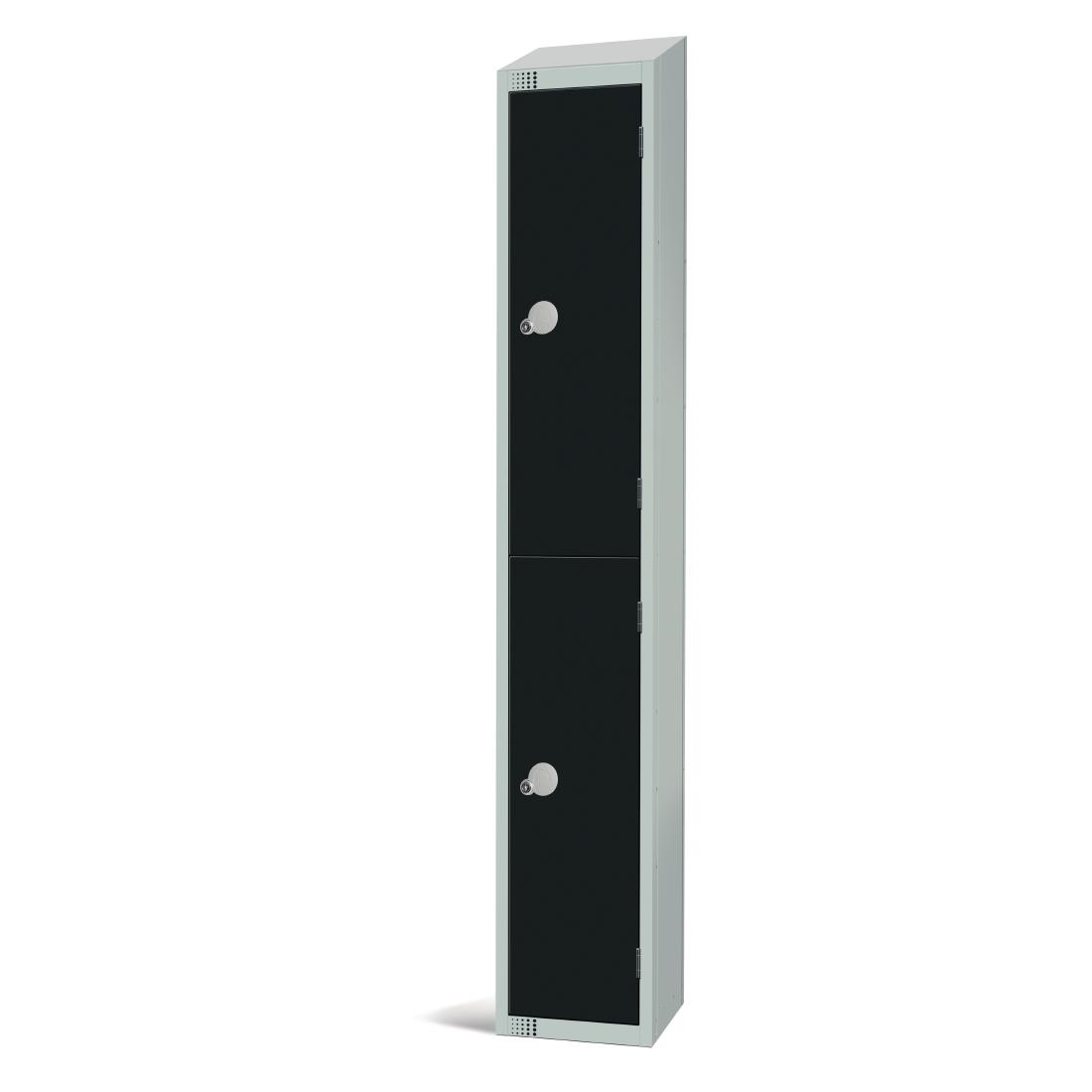 Elite Double Door Manual Combination Locker Locker Black with sloping top