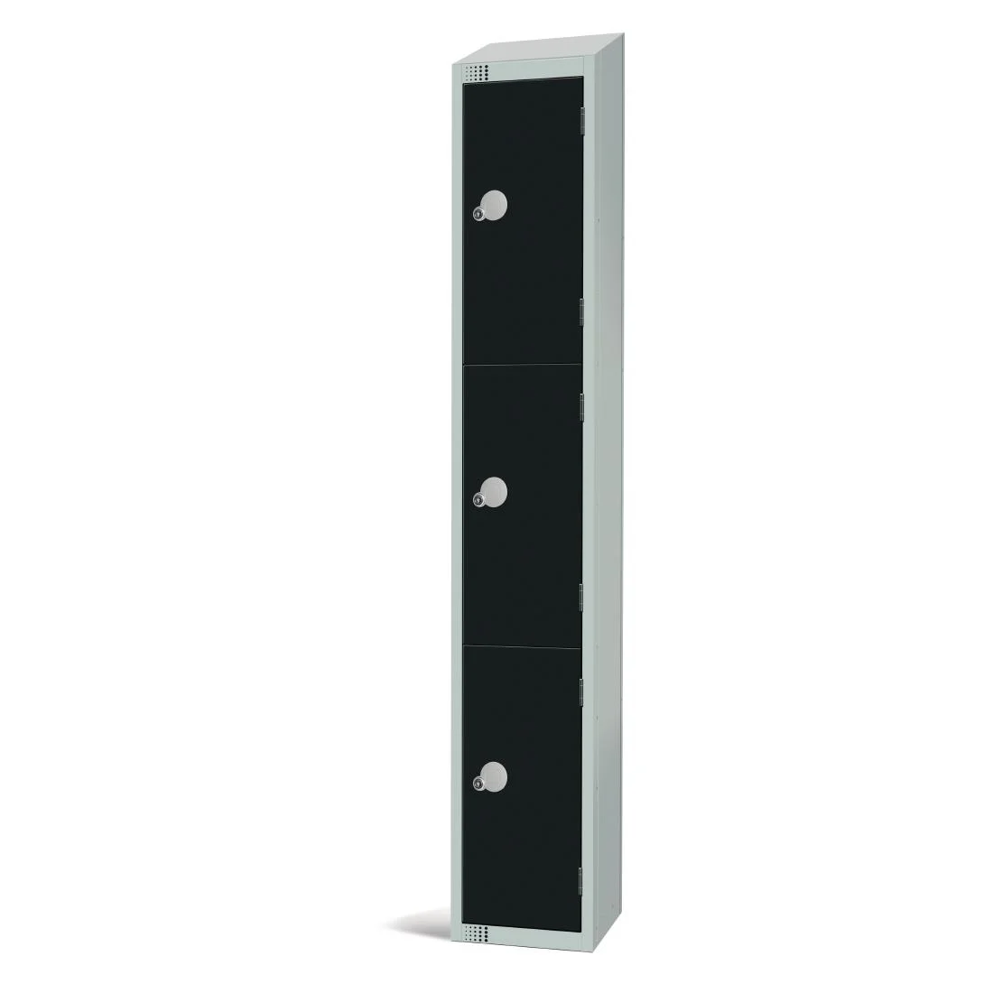 Elite Three Door Manual Combination Locker Locker Black with sloping top - Image 2