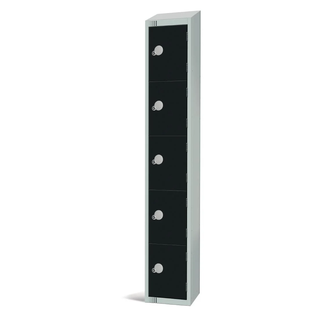 Elite Five Door Coin Return Locker with Sloping Top Black - Image 3