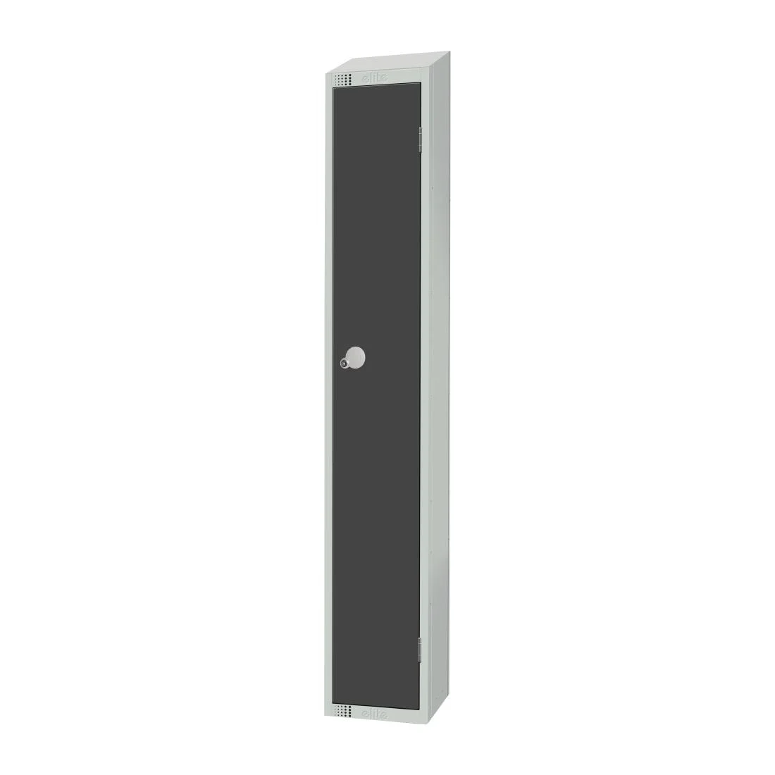 Elite Single Door Camlock Locker Graphite Grey with Sloping Top