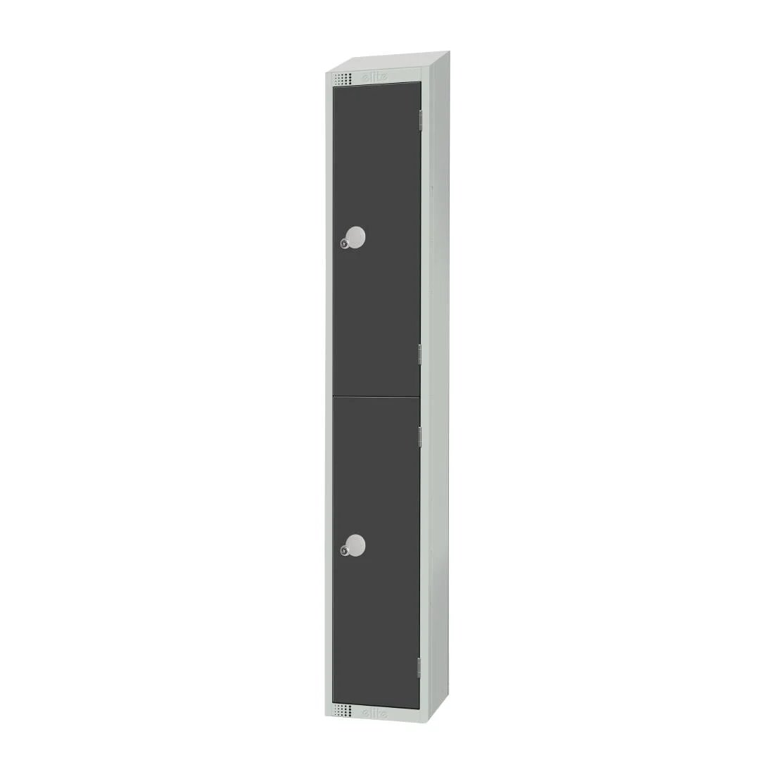 Elite Double Door Camlock Locker Graphite Grey with Sloping Top - Image 2