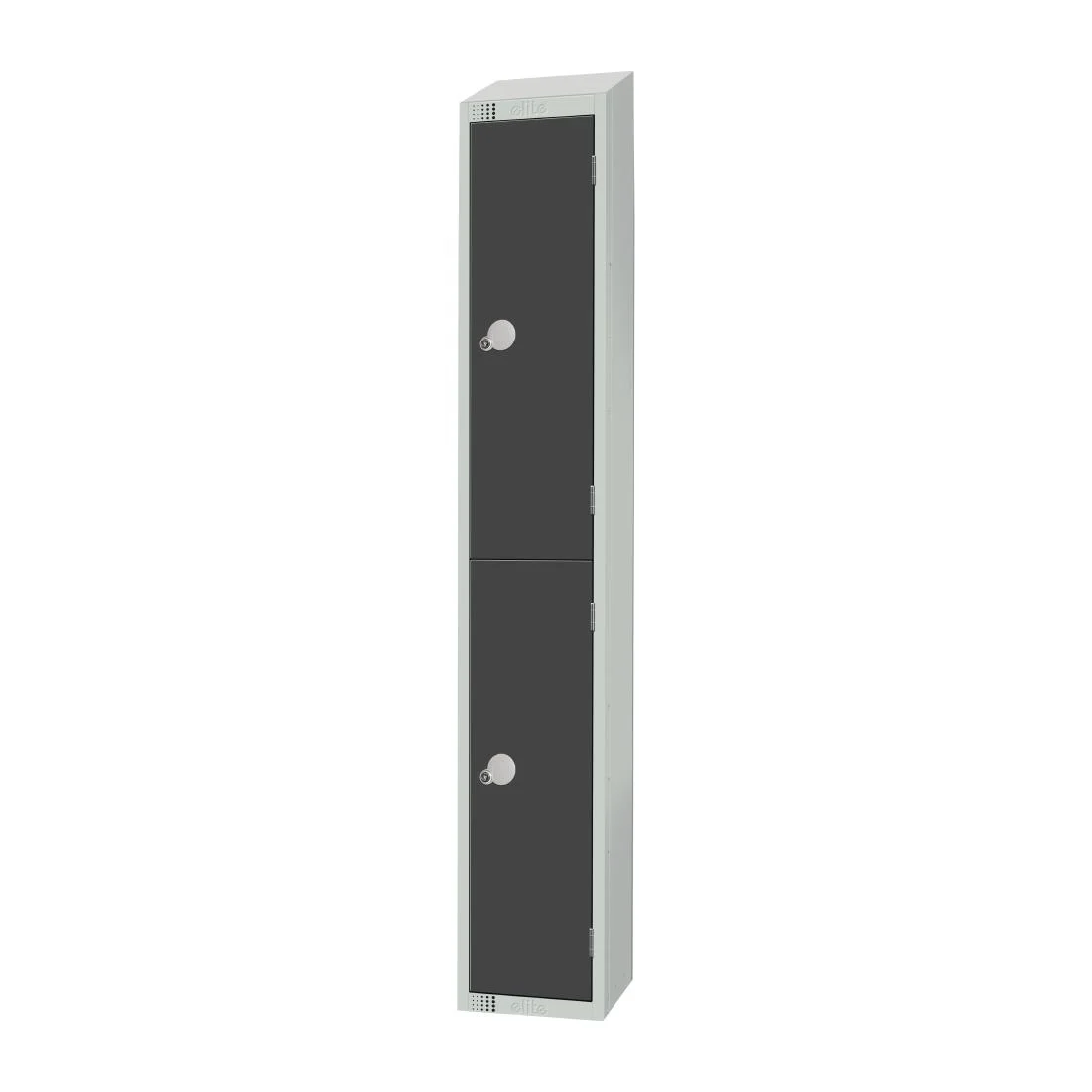 Elite Double Door Padlock Locker Graphite Grey with Sloping Top - Image 2