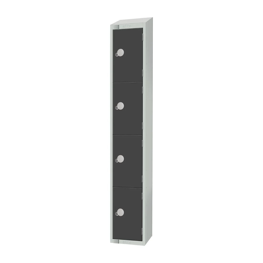 Elite Four Door Coin Return Locker with Sloping Top Graphite Grey