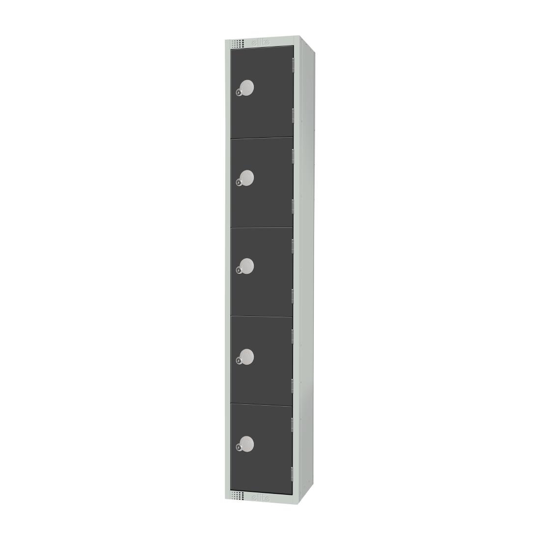 Elite Five Door Padlock Locker Graphite Grey