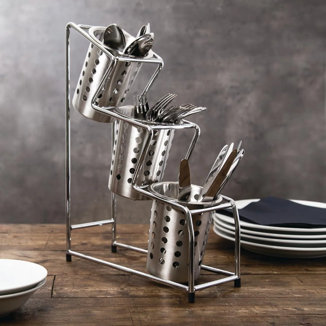 Craven Chrome Plated Cutlery 3 Pot Holder - Image 2