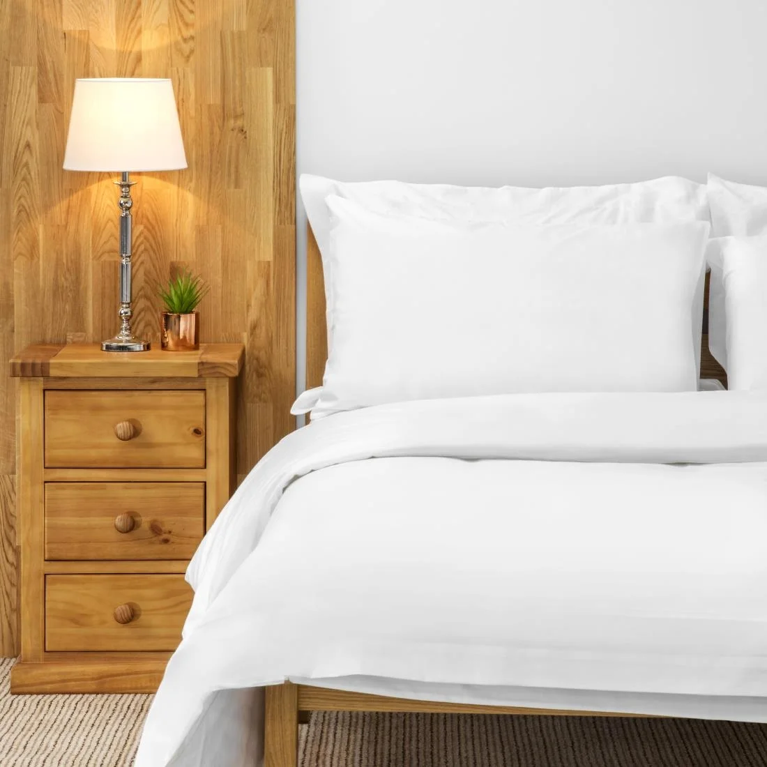 Mitre Essentials Pyramid Duvet Cover White Single - Image 2