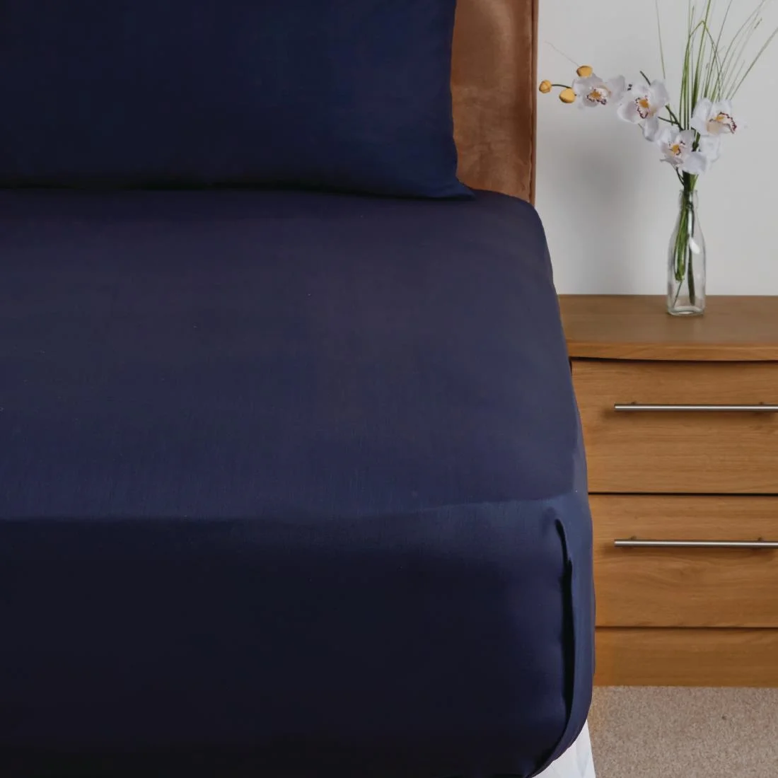 Mitre Essentials Temir Flat Sheet Navy