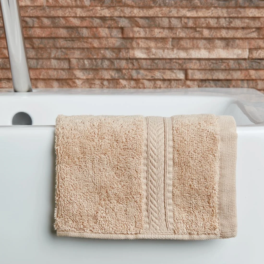 Mitre Essentials Nova Face Cloth Beige (10 Pack)