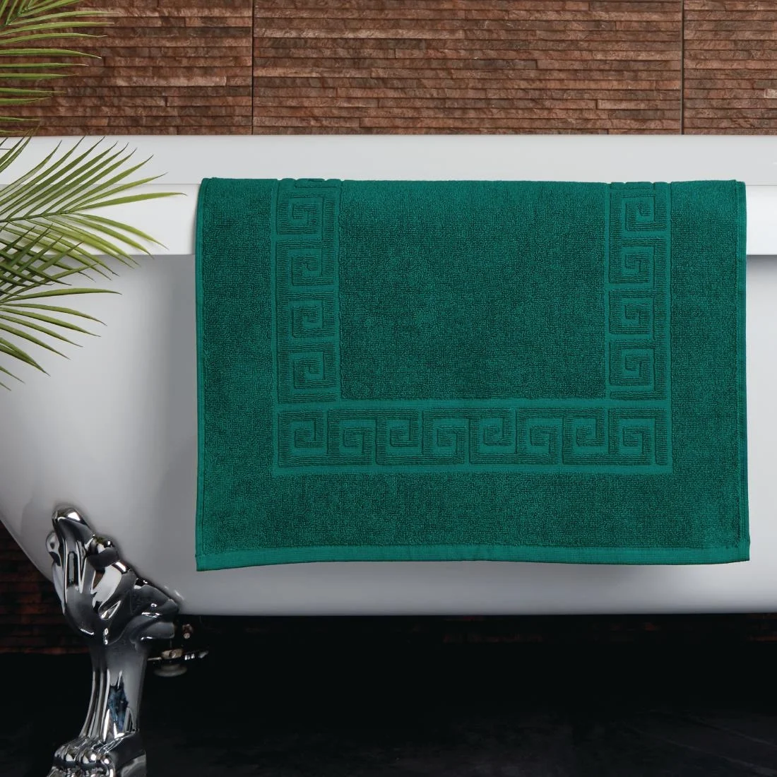 Mitre Essentials Nova Bath Mat Dark Green - Image 1