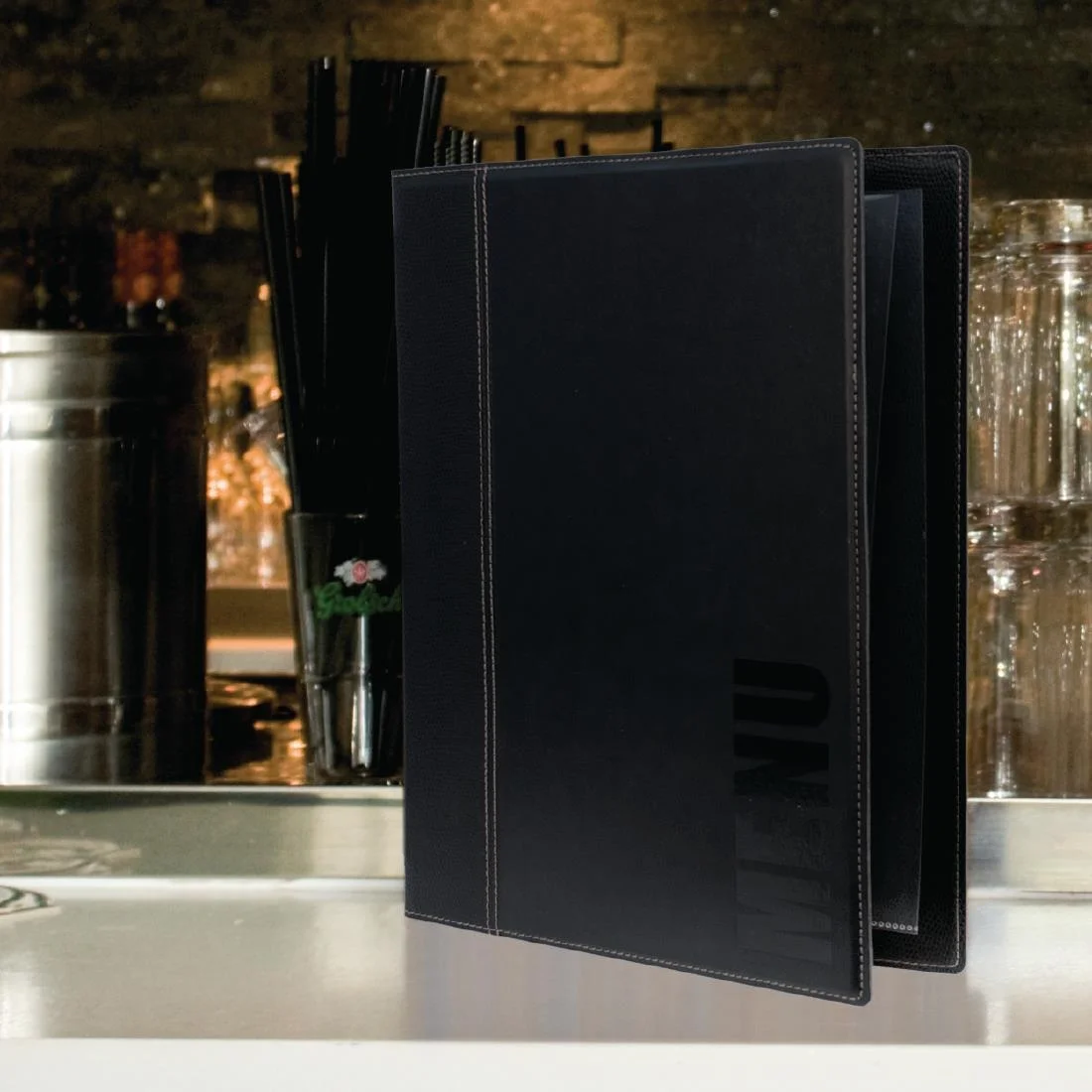 Securit Contemporary Menu Cover Black A4 - Image 7