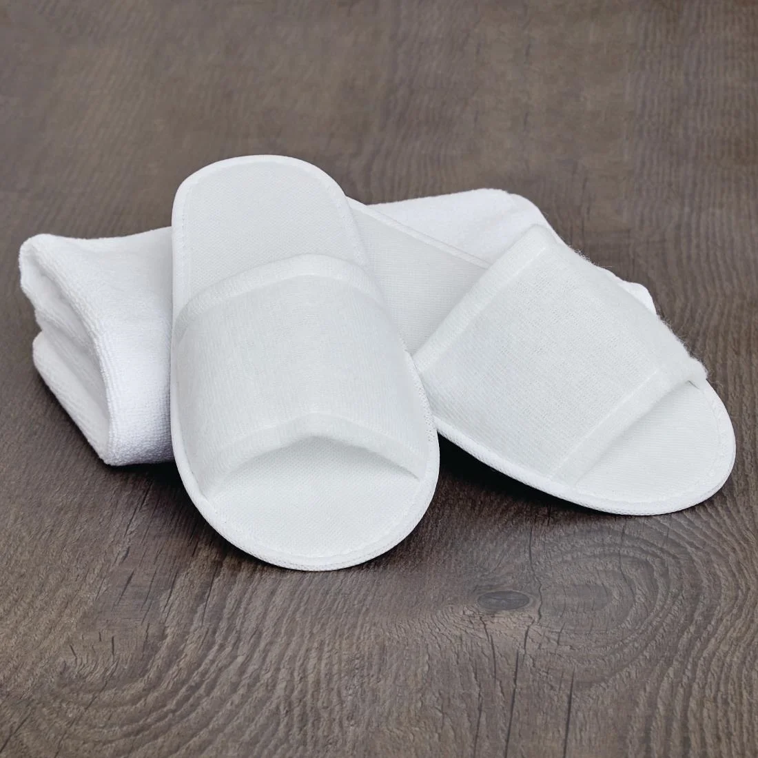 Mitre Essentials Slipperlite Open Toe Slippers White - Image 1