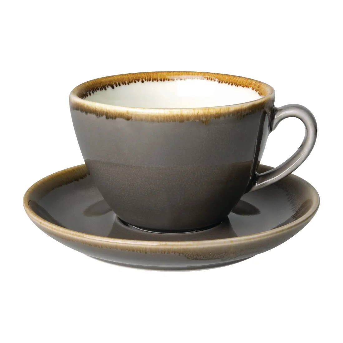 Olympia Kiln Cappuccino Cup Smoke 340ml - Image 4