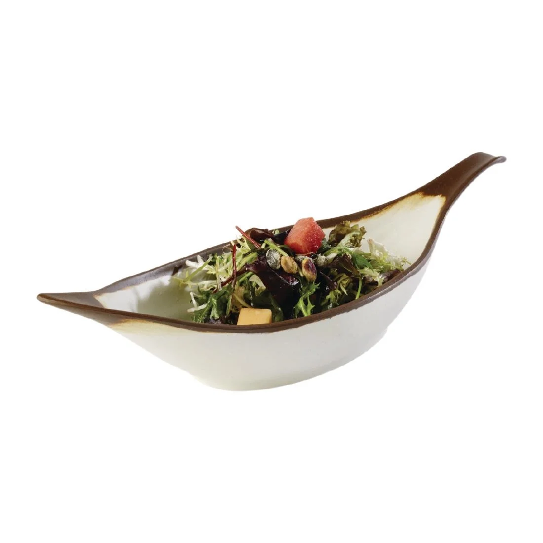 APS Crocker Leaf Bowl Cream. 420mm length - Image 2