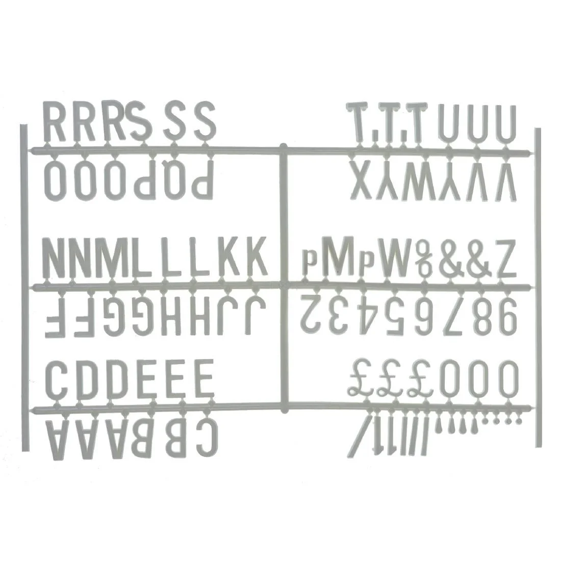 Beaumont 20mm Letter Set (540 characters) White - Image 1