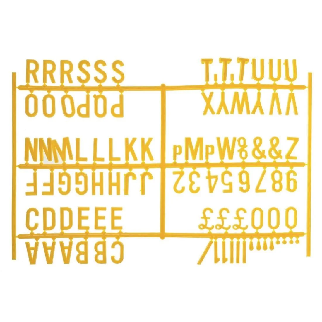 Beaumont 20mm Letter Set (540 characters) Yellow - Image 1