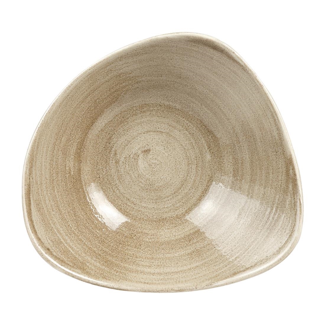 Churchill Stonecast Patina Antique Triangle Bowls Taupe 235mm