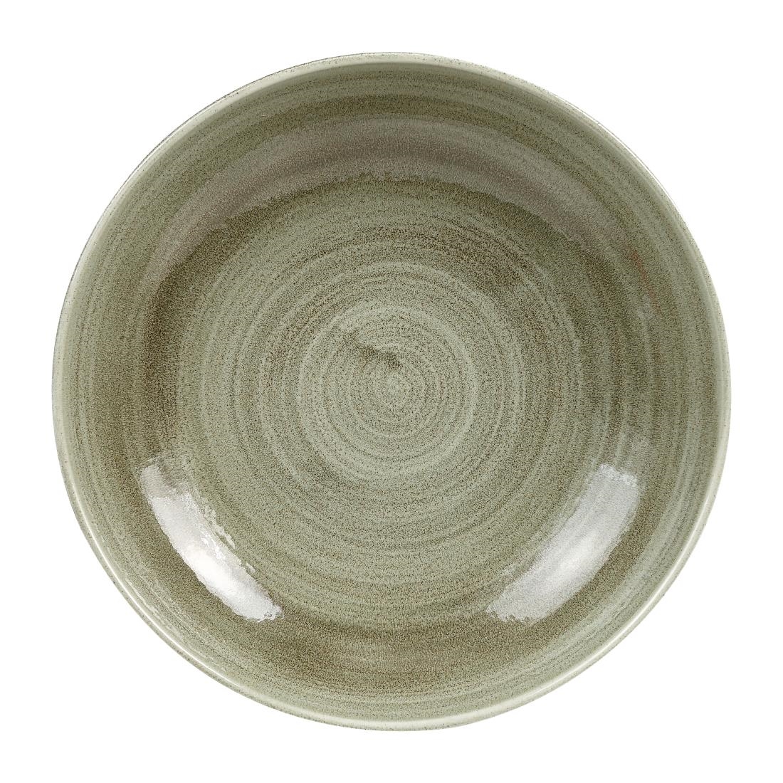 Churchill Stonecast Patina Antique Round Coupe Bowls Green 248mm
