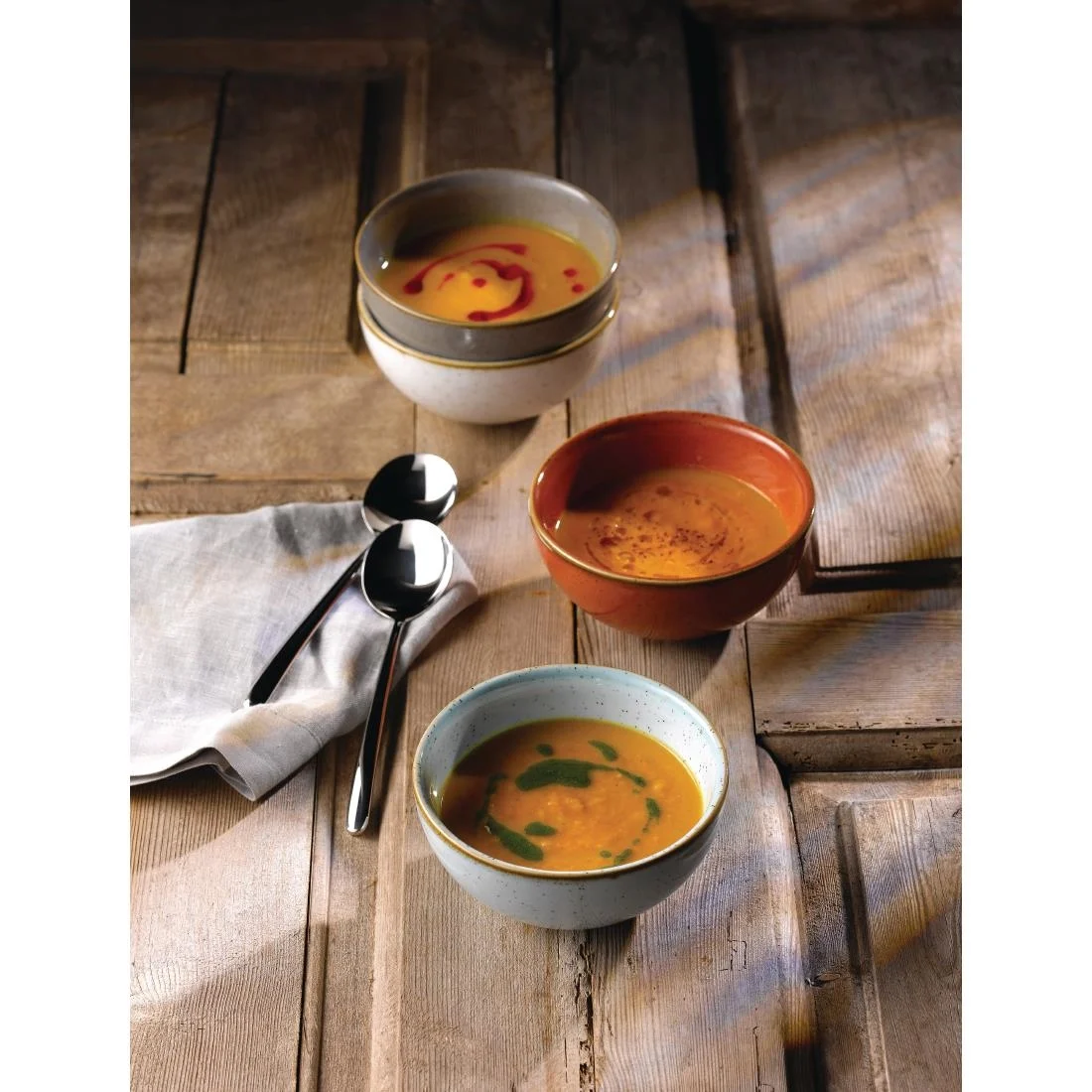 Churchill Stonecast Round Soup Bowls Peppercorn Grey 132mm