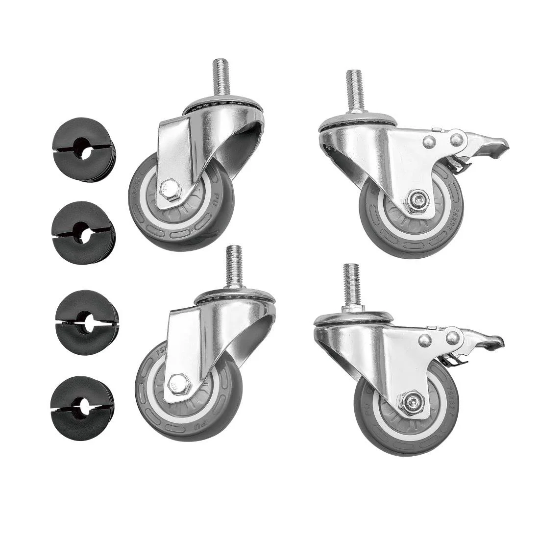 Vogue Stainless Steel Table Castors (Set of 4)