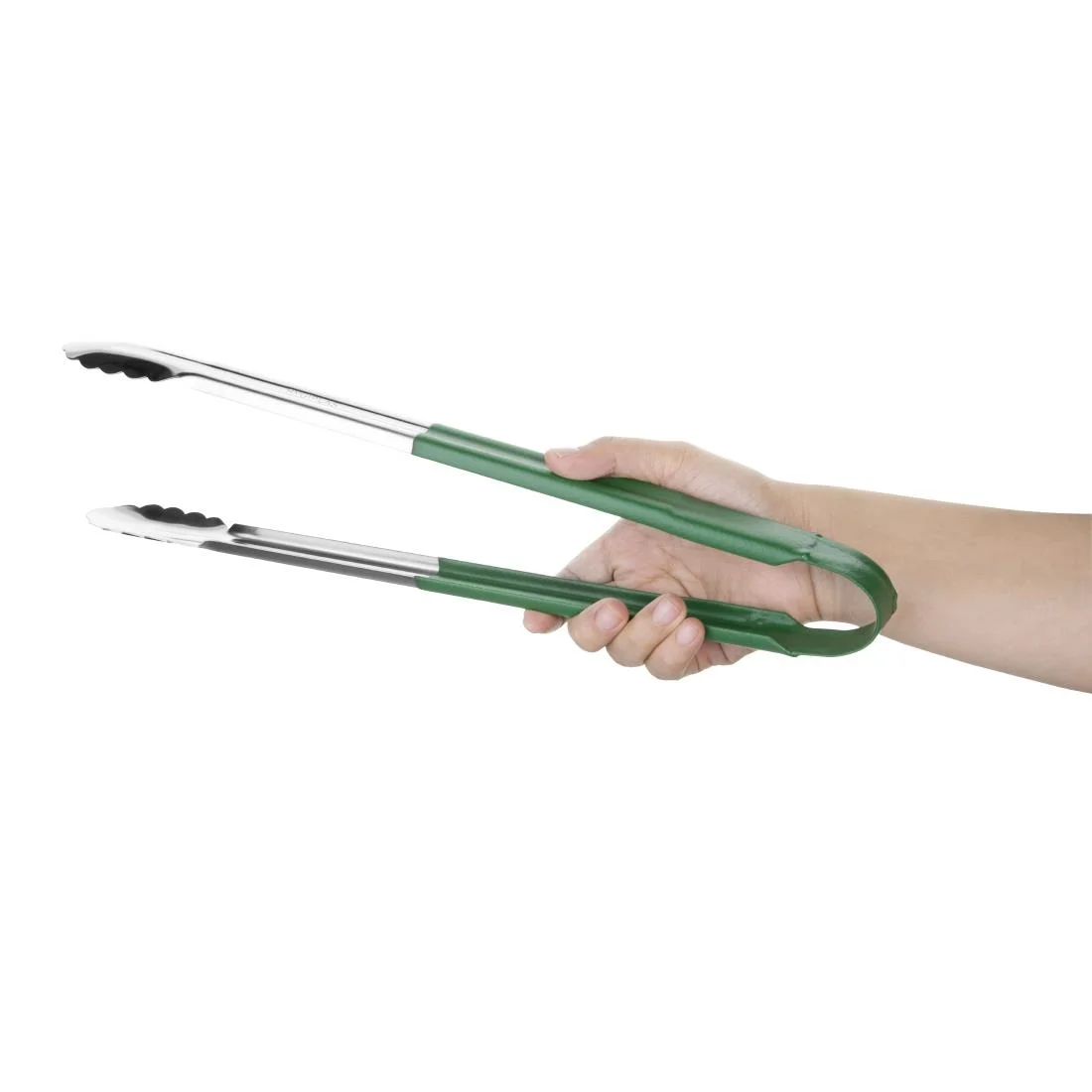 Hygiplas Colour Coded Serving Tong Green 405mm - Image 2