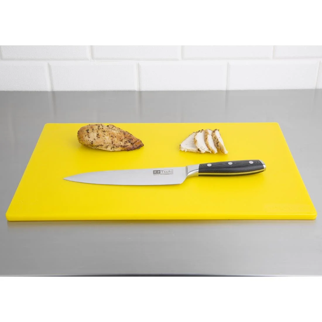 Hygiplas Low Density Antibacterial Chopping Board Yellow 450x300x10mm - Image 2