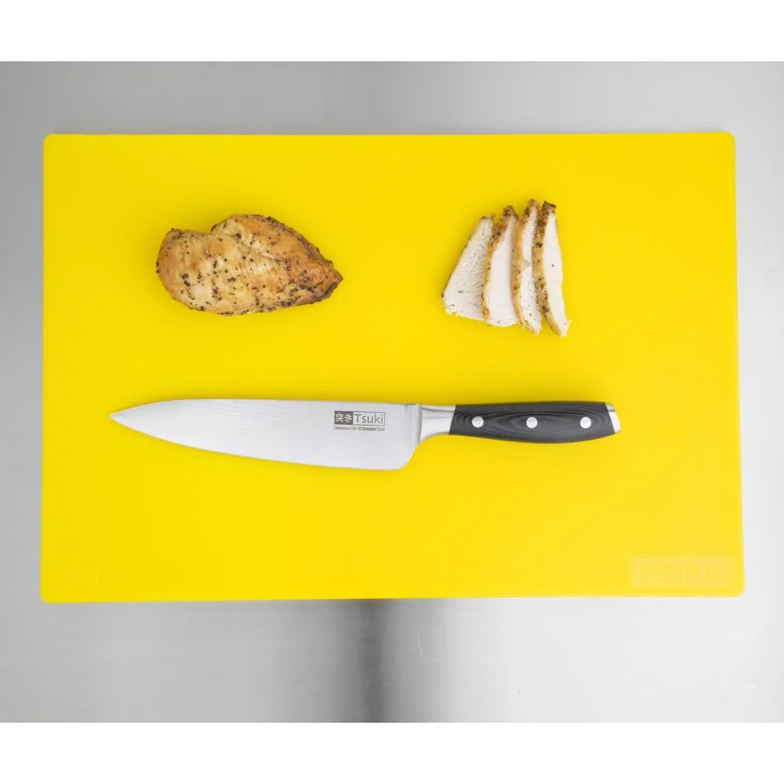 Hygiplas Low Density Antibacterial Chopping Board Yellow 450x300x10mm - Image 4