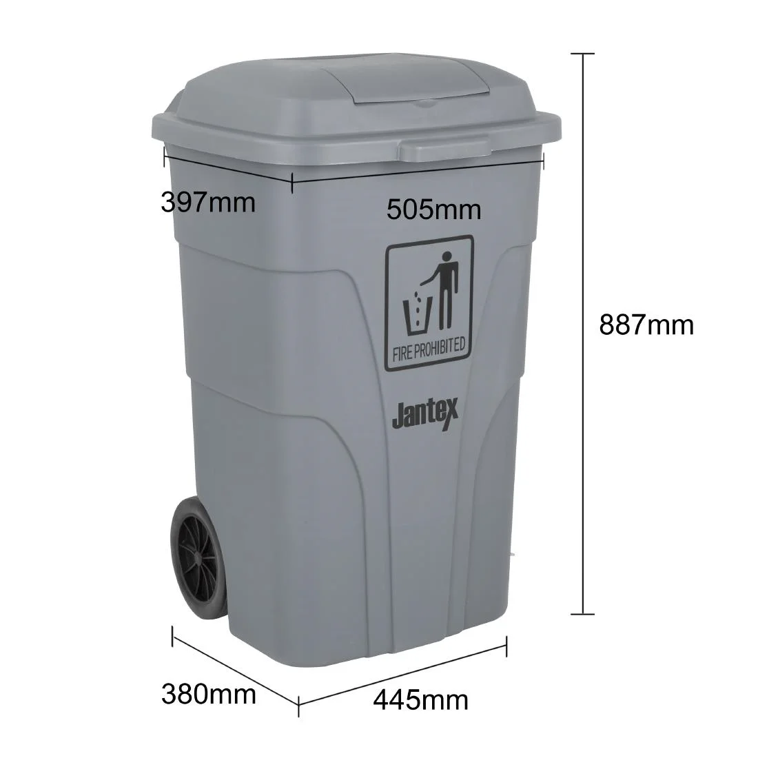Jantex Wheelie Bin Grey 120Ltr - Image 6