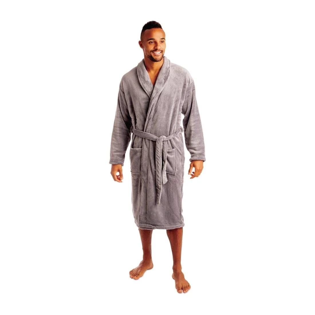 Mitre Comfort Vienna Bathrobe Grey L - Image 1