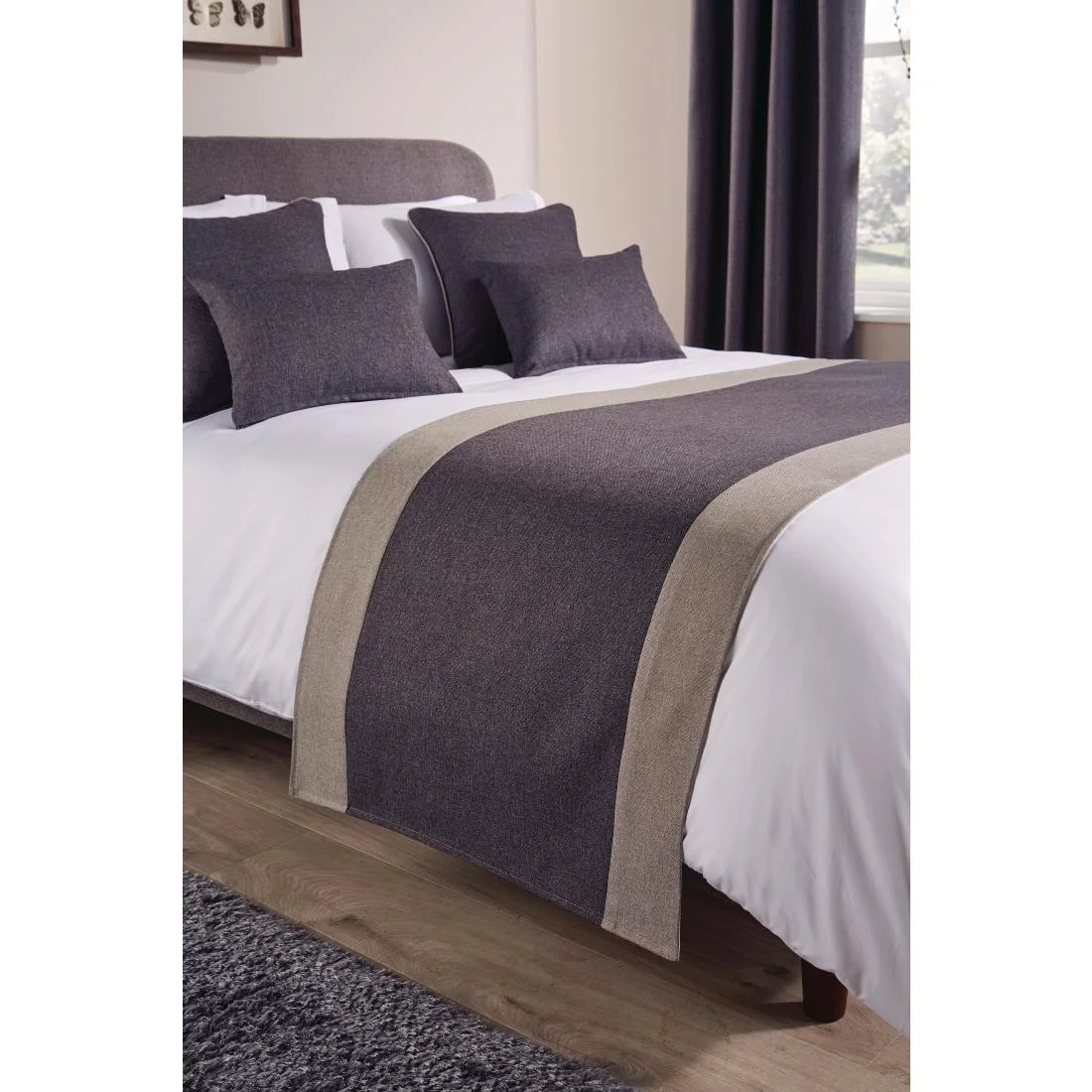Mitre Comfort Tundra Bed Runners Pewter