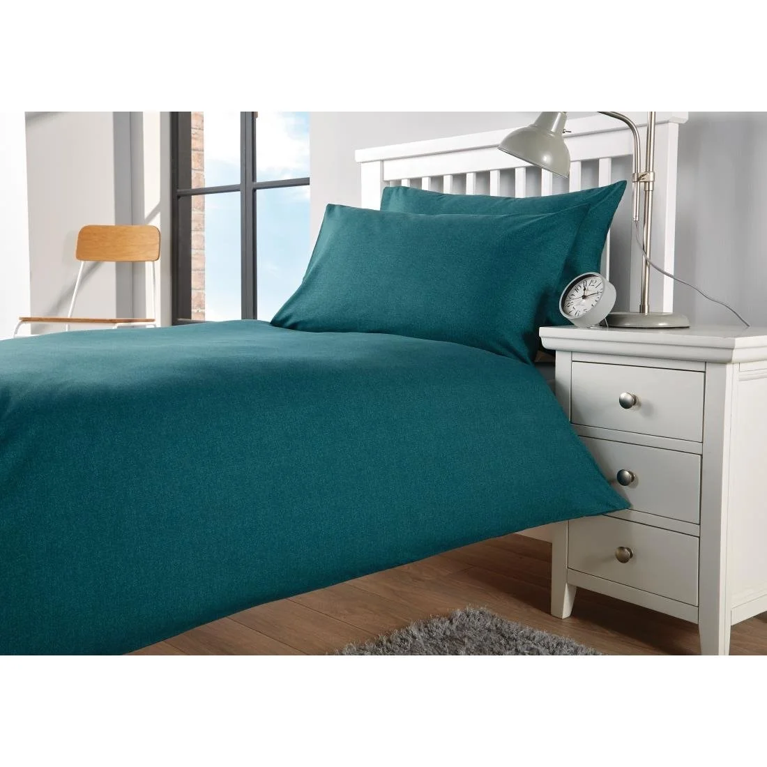 Mitre Essentials Opal Duvet Cover Open Teal - Image 1