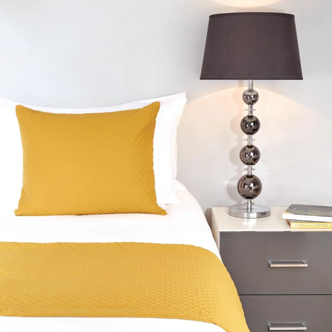 Mitre Essentials Quilted Waffle Bed Runner Ochre