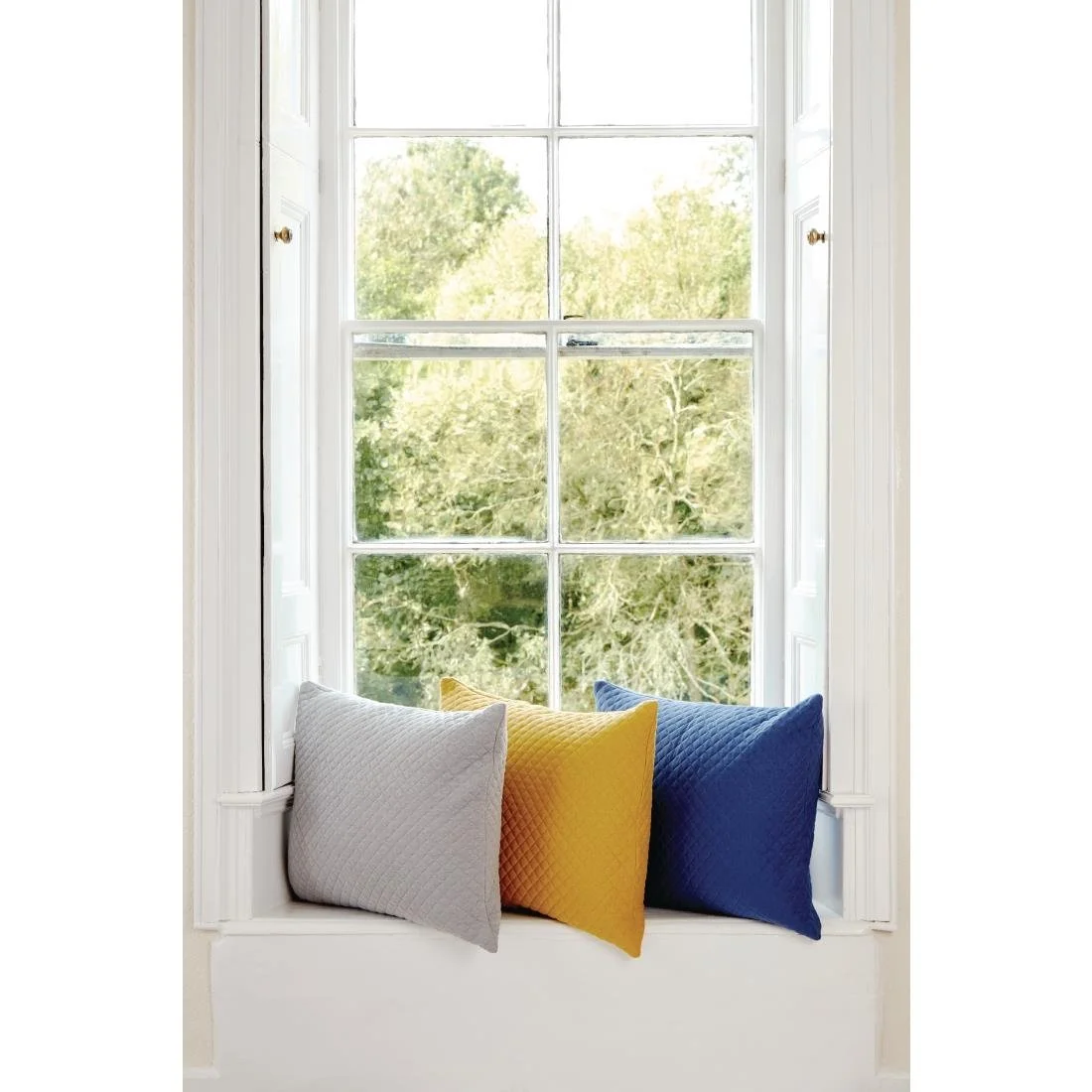 Mitre Essentials Quilted Waffle Cushion Cover Grey - Image 3