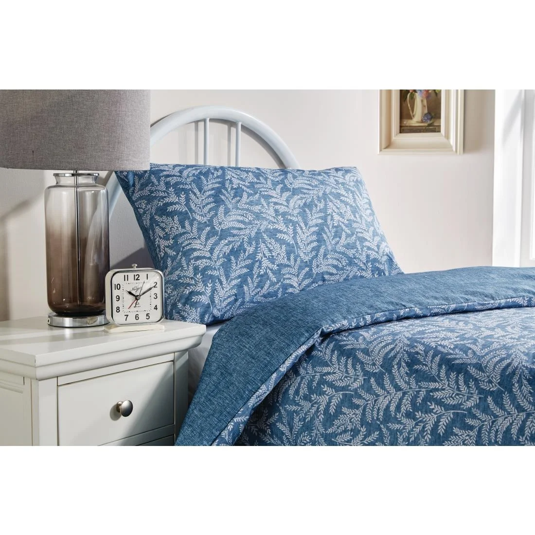 Mitre Essentials Fiorella Duvet Cover Indigo Single - Image 2