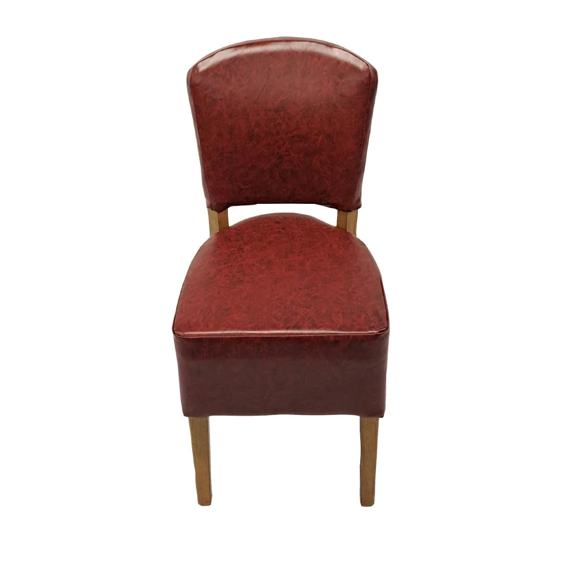 Hanoi Dining Chair In Weathered Oak with Bison Vinyl Bordeaux (Pack of 2) - Image 2