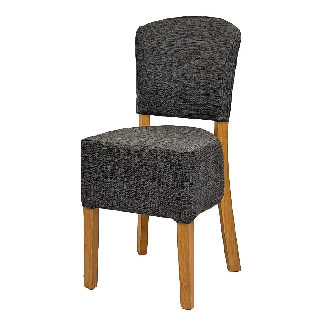 Hanoi Dining Chair In Soft Oak with Shetland Smoke Seatpad (Pack of 2) - Image 1