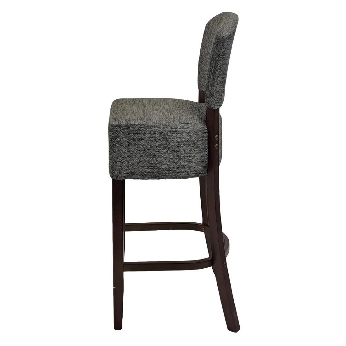 Hanoi Bar Chair in Dark Walnut with Shetland Smoke Seatpad - Image 2
